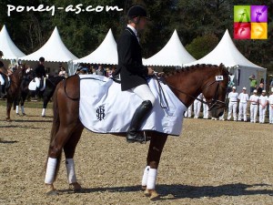 Le champion des 4 ans, Quilebo d’Angrie, sous la selle de Yannick Moreau, photo Pauline Bernuchon